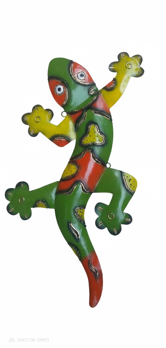 gecko aus metall – wanddeko in multicolour frische für ihre wand handgearbeitet gecko aus metall – wanddeko in multicolour frische für ihre wand handgearbeitet