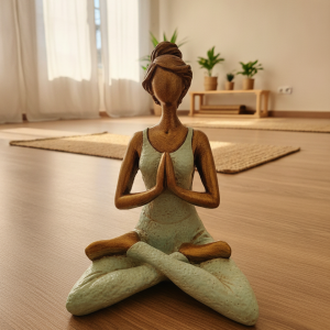 dekorative yogafigur im lotussitz