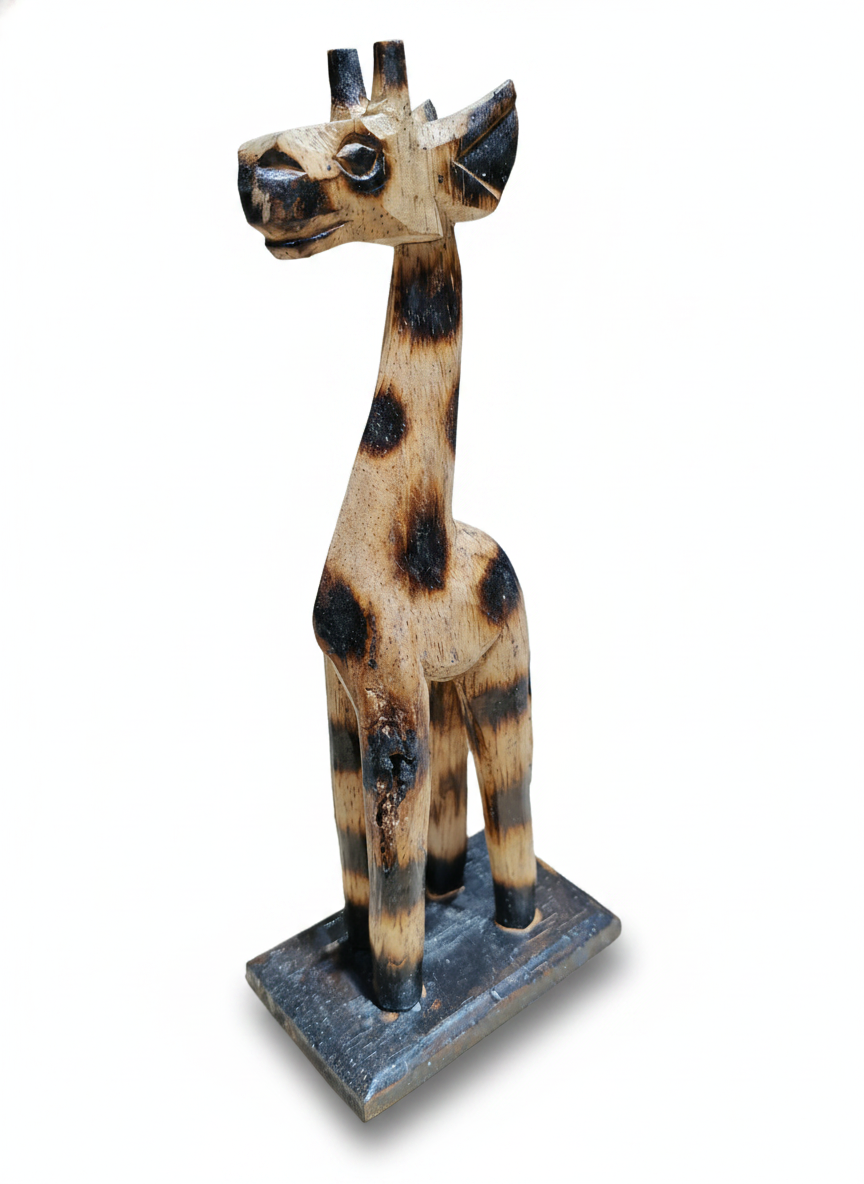 3er giraffenset aus holz geflammte optik 3er giraffenset aus holz geflammte optik