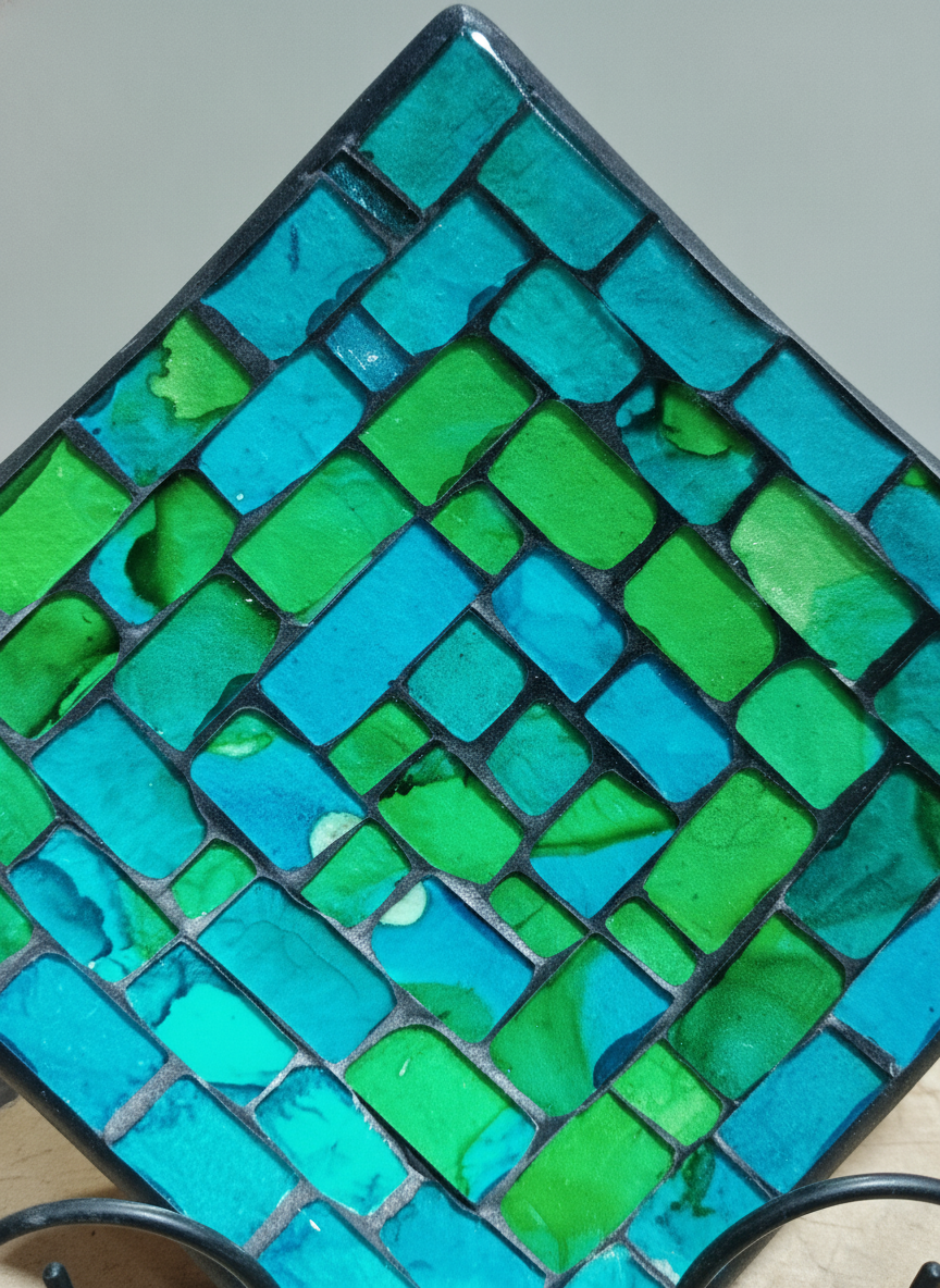 tonschale mit glasintarsien – handgemacht – in grüntönen tonschale mit glasintarsien – handgemacht – in grüntönen