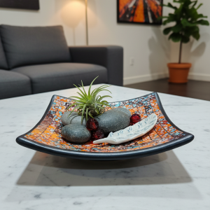 tonschale mit glasintarsien – handgemacht – in multicolour (kopie)